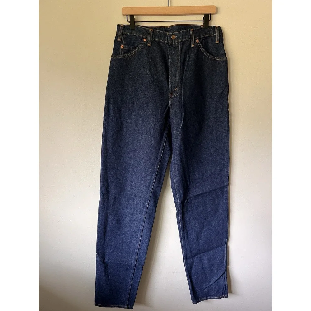 Vintage 1992 Levi's 550 Relaxed Fit Tapered Indigo Jeans Men's 34x36 Orange Tab